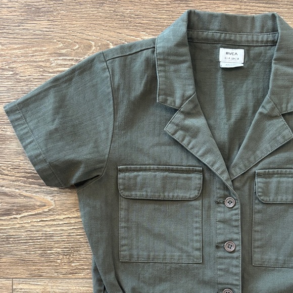 RVCA Conscious Rancher Utility Romper Jumper Women's Size Small 100% Cotton - Picture 5 of 16